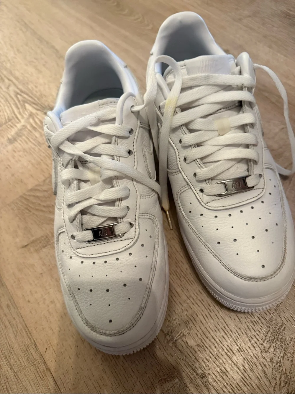 Nike Air Force 1 White Leather Low-Top Sneakers